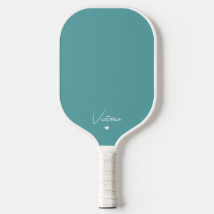 Girly Script Personalized Name and Heart Picklebal Pickleball Paddle