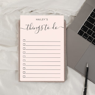 Girly Script To Do List Blush Pink Post-it Notes