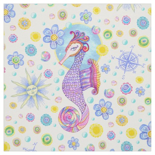 Girly Seahorse Fabric