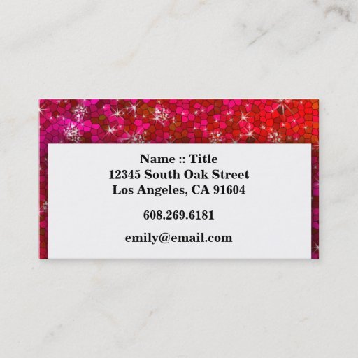 Customizable Girly Sequin Rhinestone Glitter Bling Professional Business Cards