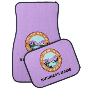 (Girly Set) Custom Purple Car Floor Mats with Logo
