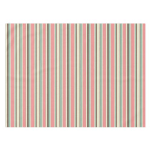 Girly Shades of Pink and Green Colorful Striped Tablecloth