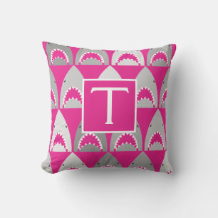 Girly Shark Pattern Throw Pillow