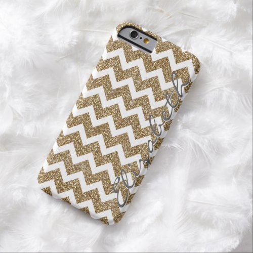 Girly shining Gold Faux glitter effects zigzag Barely There iPhone 6 Case
