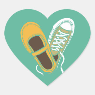 Girly Shoes & Sneakers Heart Wedding (Mint) Sticker
