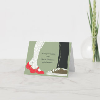 Girly Shoes & Sneakers Illustrated Wedding (Camo) Thank You Card