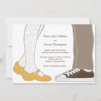 Girly Shoes & Sneakers Illustrated Wedding Invitation