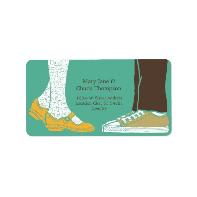 Girly Shoes & Sneakers Illustrated Wedding (Mint) Label (Front)
