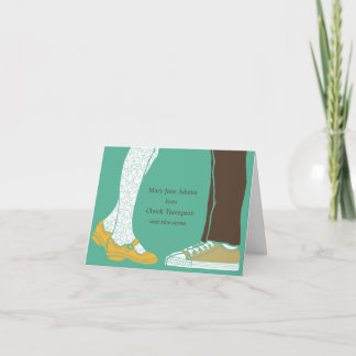 Girly Shoes & Sneakers Illustrated Wedding (Mint) Thank You Card