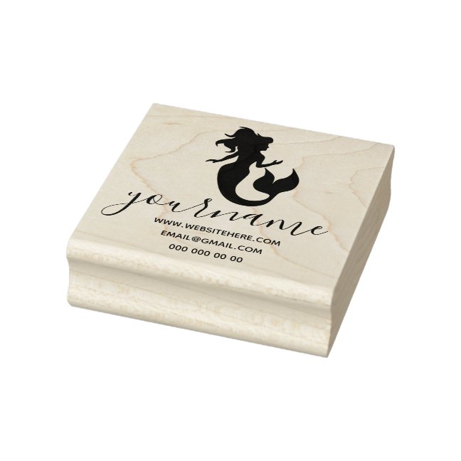 Girly Signature Mermaid Rubber Stamp