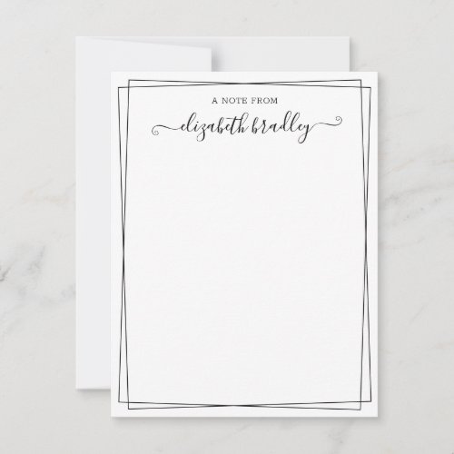 Girly Signature Script From The Desk Of Note Card