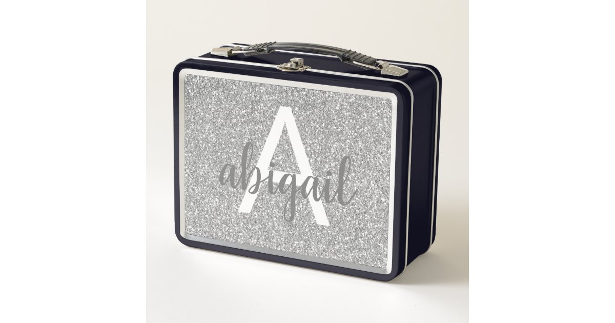 Grey Marble Personalized Lunch Box, Zazzle