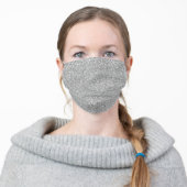 Girly Silver Grey Faux Glitter Adult Cloth Face Mask (Worn)