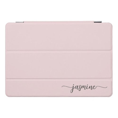 Girly Simple Blush Pink Chic Monogram Name Script iPad Pro Cover