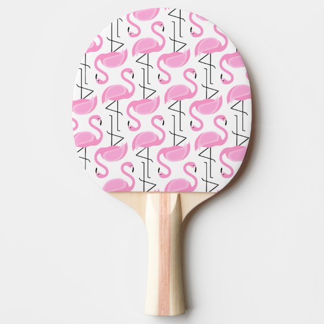 Girly Simple Modern Pink Flamingo Pattern Ping-Pong Paddle (Front)