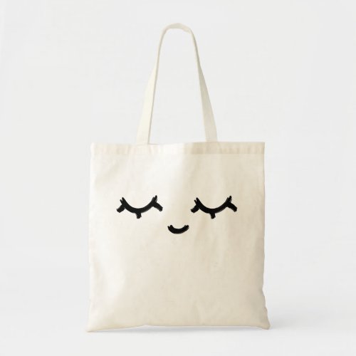 Girly Simple Sleep Eye Lashes sketch Tote Bag