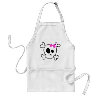 Girly skull adult apron
