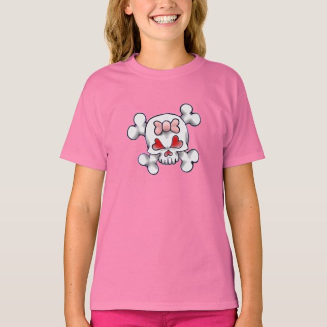 Girly Skull and Bones T-Shirt (Front)