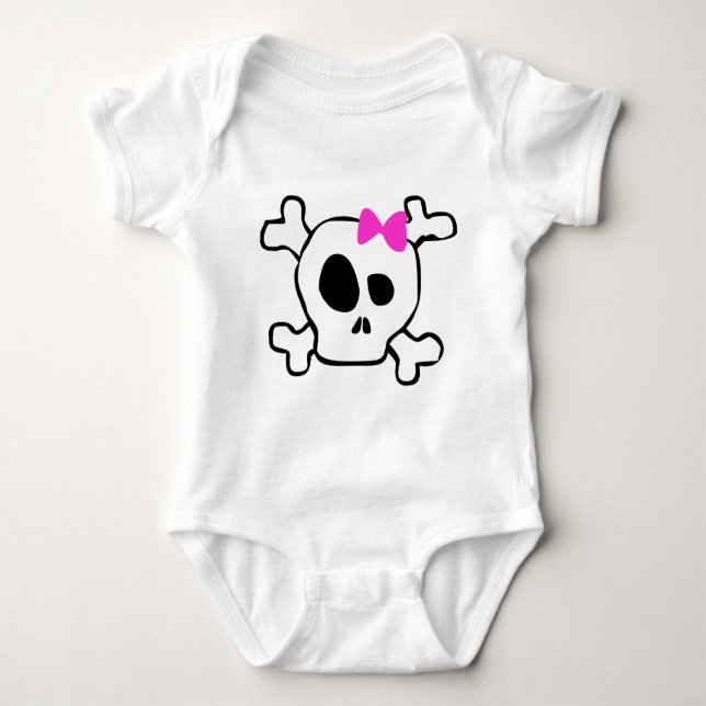 Girly skull baby bodysuit (Front)