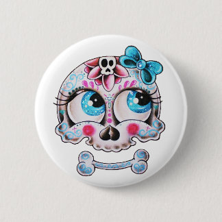 Girly skull button