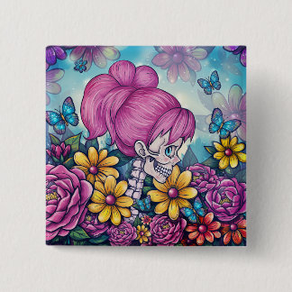 Girly Skull Button