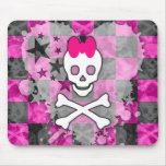 Girly Skull & Crossbones Mouse Pad