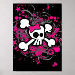 Girly Skull & Crossbones Poster