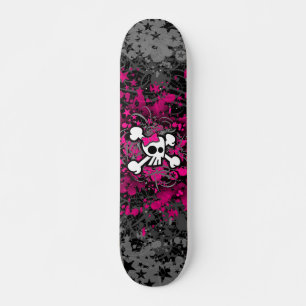 Girly Skull & Crossbones Skateboard Deck