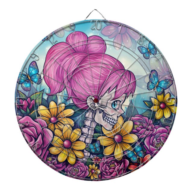 Girly Skull Dartboard (Front)