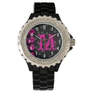 Girly Skull EMO Punk Rock Rocker Girl Stars Watch