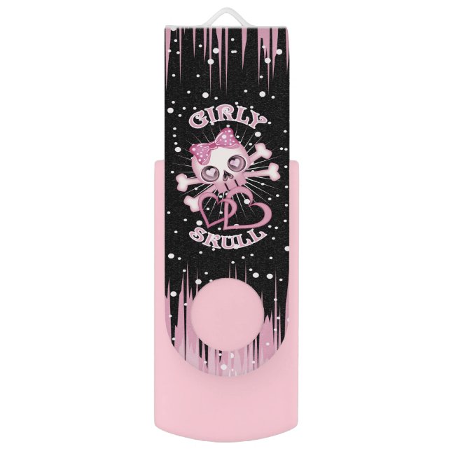Girly Skull Flash Drive (Front Vertical)