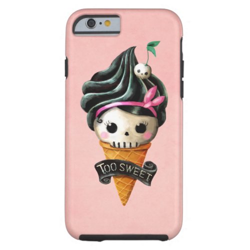 Girly Skull Ice Cream Cone Tough iPhone 6 Case