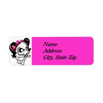 Girly Skull Label by angelworks at Zazzle