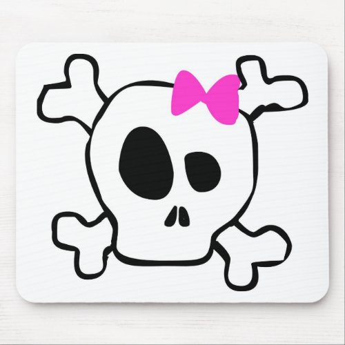 Girly skull mouse pad