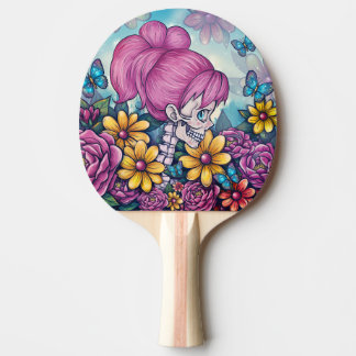 Girly Skull Ping Pong Paddle