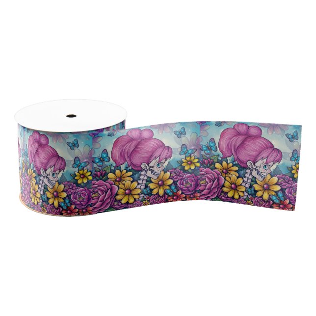 Girly Skull Ribbon (Spool)