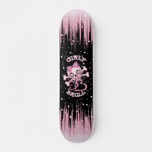 GIRLY SKULL SKATE SKATEBOARD