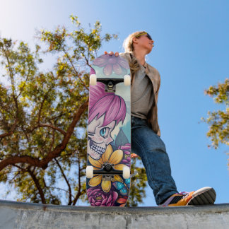 Girly Skull Skateboard