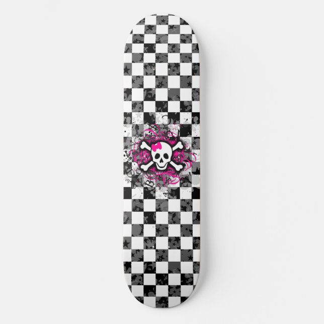 Girly Skull Skateboard Deck (Front)