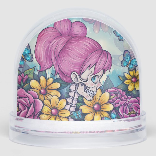 Girly Skull Snow Globe (Front)