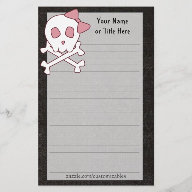 Girly Skull Stationery (Front)