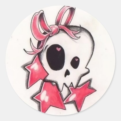 girly skull sticker | Zazzle