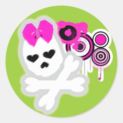 Girly SKull Sticker