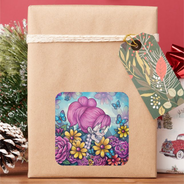 Girly Skull Sticker (Holiday)