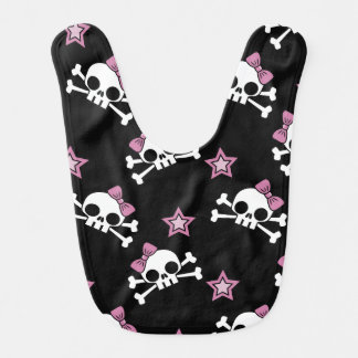 Girly Skulls and Stars Bib