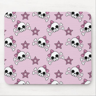 Girly Skulls and Stars Mouse Pad
