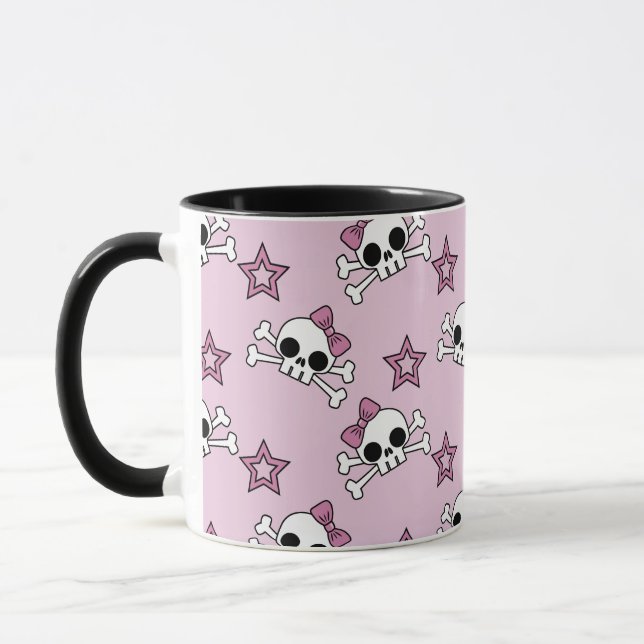 Girly Skulls and Stars Mug (Left)