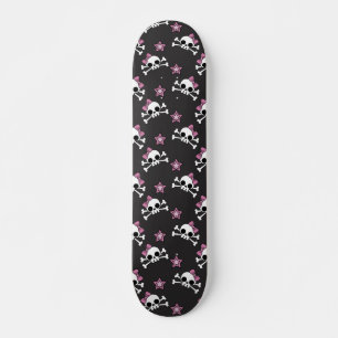 Girly Skulls and Stars Skateboard Deck