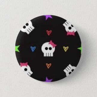 girly skulls button