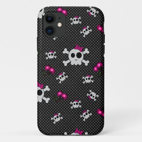 Girly Skulls iPhone 11 Case